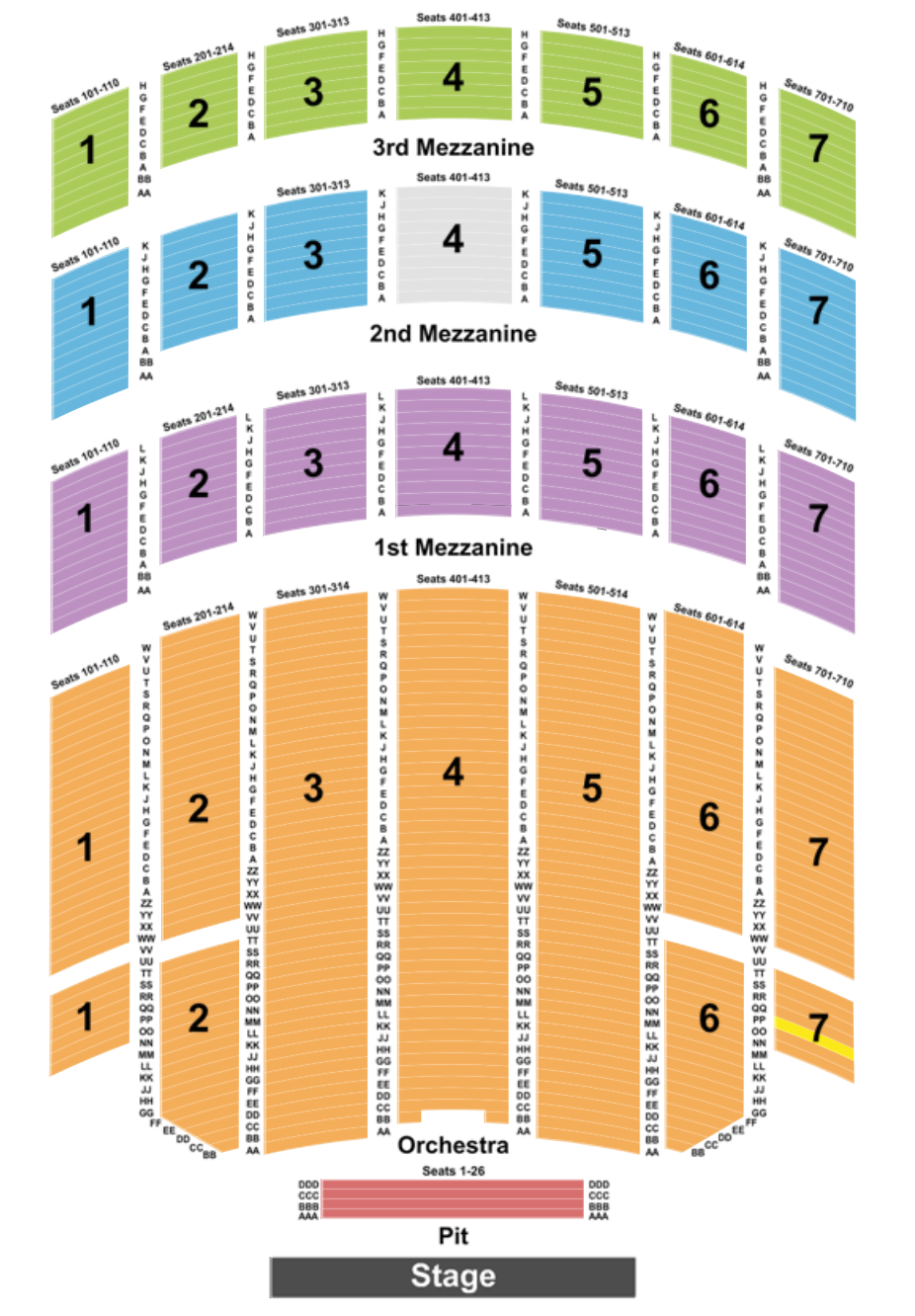 seating options at Radio City Music Hall